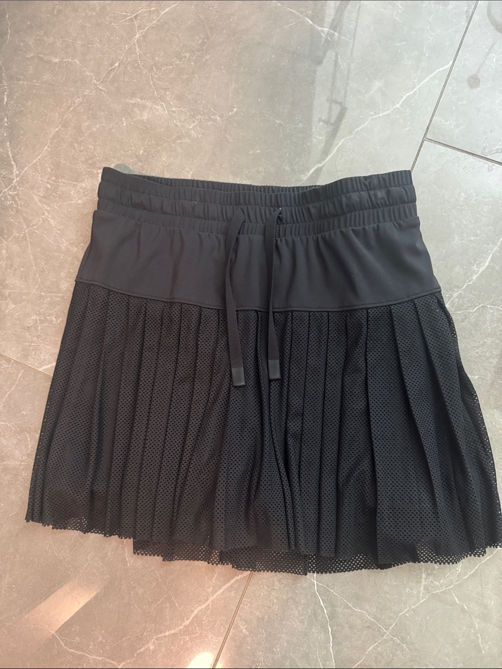 JoyLab Black Pleated Mesh Tennis Skirt